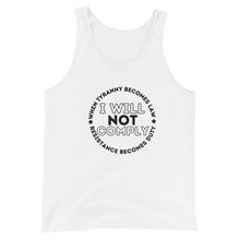 Cargar imagen en el visor de la galería, I WILL NOT COMPLY Unisex Tank Top