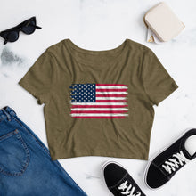 Charger l'image dans la galerie, American Flag Women’s Crop Tee