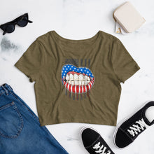 Cargar imagen en el visor de la galería, American Lips with Attitude Women’s Crop Tee