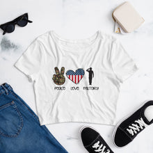 Cargar imagen en el visor de la galería, Peace Love Military Women’s Crop Tee