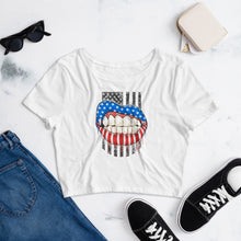 Cargar imagen en el visor de la galería, American Lips with Attitude Women’s Crop Tee