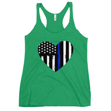 Cargar imagen en el visor de la galería, Back the Blue heart Women's Racerback Tank
