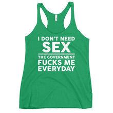 Cargar imagen en el visor de la galería, Government F**ks Me Everyday Women's Racerback Tank