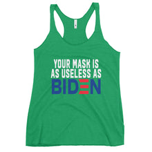 Cargar imagen en el visor de la galería, MASK useless as BIDEN Women's Racerback Tank