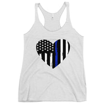 Cargar imagen en el visor de la galería, Back the Blue heart Women's Racerback Tank