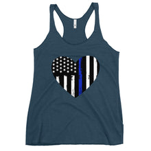 Cargar imagen en el visor de la galería, Back the Blue heart Women's Racerback Tank