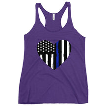 Cargar imagen en el visor de la galería, Back the Blue heart Women's Racerback Tank