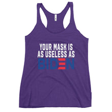 Cargar imagen en el visor de la galería, MASK useless as BIDEN Women's Racerback Tank
