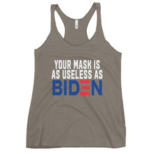 Cargar imagen en el visor de la galería, MASK useless as BIDEN Women's Racerback Tank