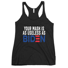 Cargar imagen en el visor de la galería, MASK useless as BIDEN Women's Racerback Tank