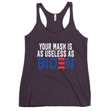 Cargar imagen en el visor de la galería, MASK useless as BIDEN Women's Racerback Tank