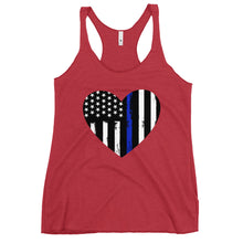 Cargar imagen en el visor de la galería, Back the Blue heart Women's Racerback Tank
