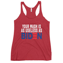 Cargar imagen en el visor de la galería, MASK useless as BIDEN Women's Racerback Tank