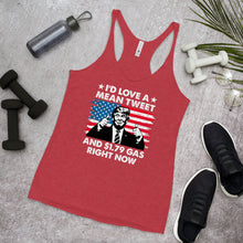 Cargar imagen en el visor de la galería, Mean Tweets and and Cheap Gas Women's Racerback Tank