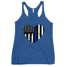 Cargar imagen en el visor de la galería, Back the Blue heart Women's Racerback Tank