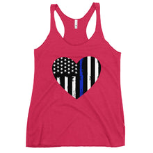 Cargar imagen en el visor de la galería, Back the Blue heart Women's Racerback Tank