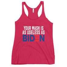Cargar imagen en el visor de la galería, MASK useless as BIDEN Women's Racerback Tank