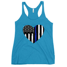 Cargar imagen en el visor de la galería, Back the Blue heart Women's Racerback Tank