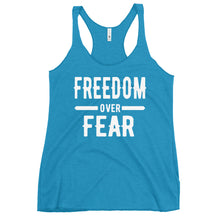 Cargar imagen en el visor de la galería, Freedom over Fear Women's Racerback Tank