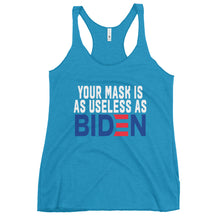 Cargar imagen en el visor de la galería, MASK useless as BIDEN Women's Racerback Tank