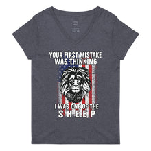 Cargar imagen en el visor de la galería, NOT A SHEEP Women’s recycled v-neck t-shirt