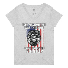 Cargar imagen en el visor de la galería, NOT A SHEEP Women’s recycled v-neck t-shirt