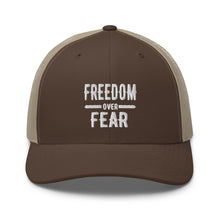 Load image into Gallery viewer, Freedom over Fear Trucker Cap
