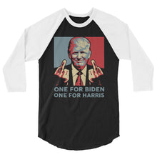 Load image into Gallery viewer, Trump middle finger 3/4 sleeve raglan shirt
