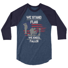 Load image into Gallery viewer, We Stand For The Flag 3/4 sleeve raglan shirt
