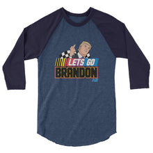 Load image into Gallery viewer, Let’s go Brandon FJB Trump 3/4 sleeve raglan shirt
