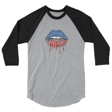 Load image into Gallery viewer, USA Lips 3/4 sleeve raglan shirt
