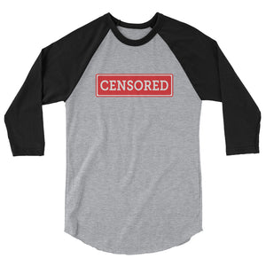 Censored 3/4 sleeve raglan shirt
