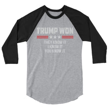Cargar imagen en el visor de la galería, TRUMP WON 3/4 sleeve raglan shirt
