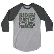 Cargar imagen en el visor de la galería, Biden Is Not My F**KING President Camouflage 3/4 sleeve raglan shirt
