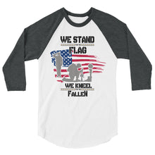 Load image into Gallery viewer, We Stand For The Flag 3/4 sleeve raglan shirt
