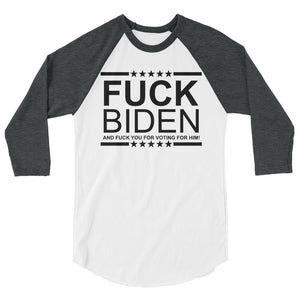 F**K BIDEN 3/4 sleeve raglan shirt