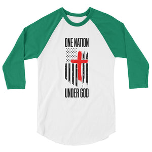 One Nation 3/4 sleeve raglan shirt