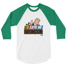 Load image into Gallery viewer, Let’s go Brandon FJB Trump 3/4 sleeve raglan shirt
