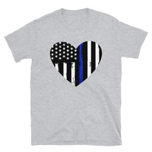 Load image into Gallery viewer, Blue Line Heart Short-Sleeve Unisex T-Shirt
