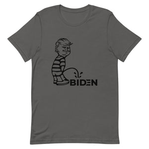 Trump piss on Biden Short-Sleeve Unisex T-Shirt