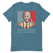 Cargar imagen en el visor de la galería, Trump middle finger Short-Sleeve Unisex T-Shirt
