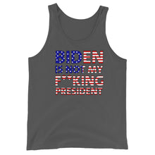 Load image into Gallery viewer, Biden is not my F**king President Flag Unisex Tank Top
