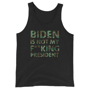 Biden is not my F**king President Camo Unisex Tank Top