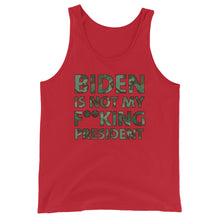 Load image into Gallery viewer, Biden is not my F**king President Camo Unisex Tank Top
