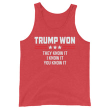 Load image into Gallery viewer, TRUMP WON Unisex Tank Top
