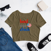 Load image into Gallery viewer, BAD A** CHICK Women’s Crop Tee
