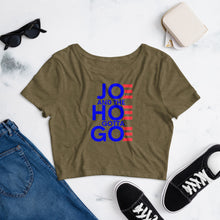 Load image into Gallery viewer, Joe and the Hoe Gotta Go Women’s Crop Tee
