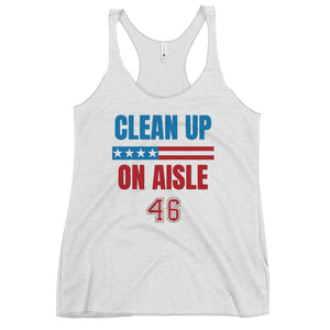 Clean up aisle 46 Women's Racerback Tank