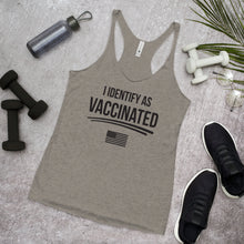 Load image into Gallery viewer, I identify as Vaccinated Women&#39;s Racerback Tank

