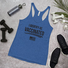 Load image into Gallery viewer, I identify as Vaccinated Women&#39;s Racerback Tank
